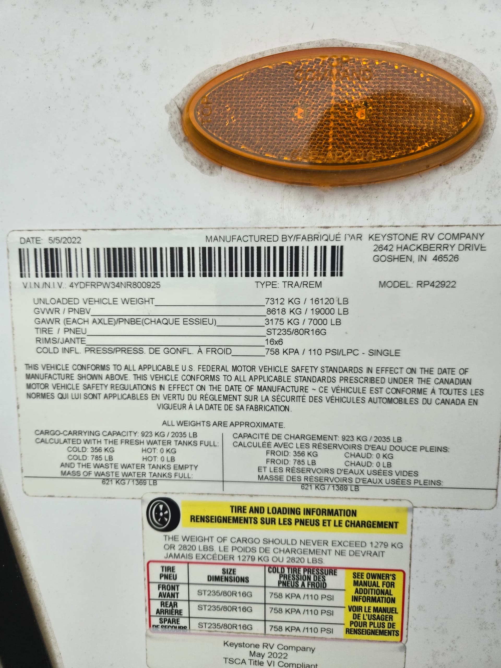 2022 Keystone Raptor 429