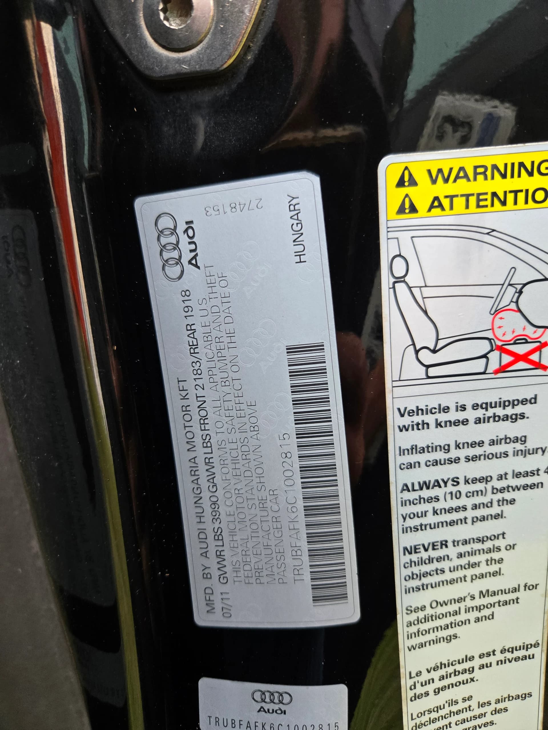 2012 Audi TT 20TPREMIUMPLUSAWD2DCOUPEQTRO