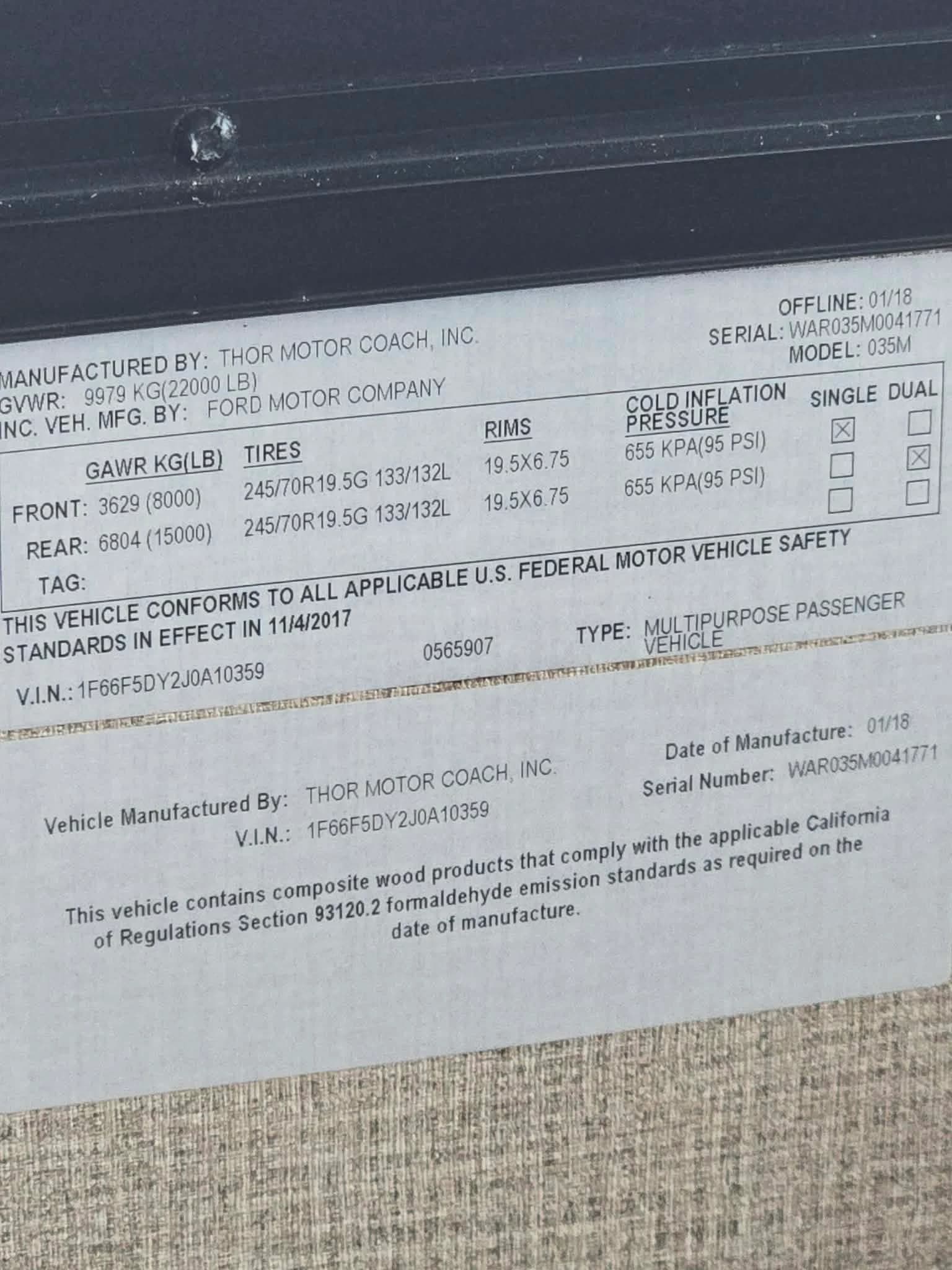 2018 Thor Windsport 35M